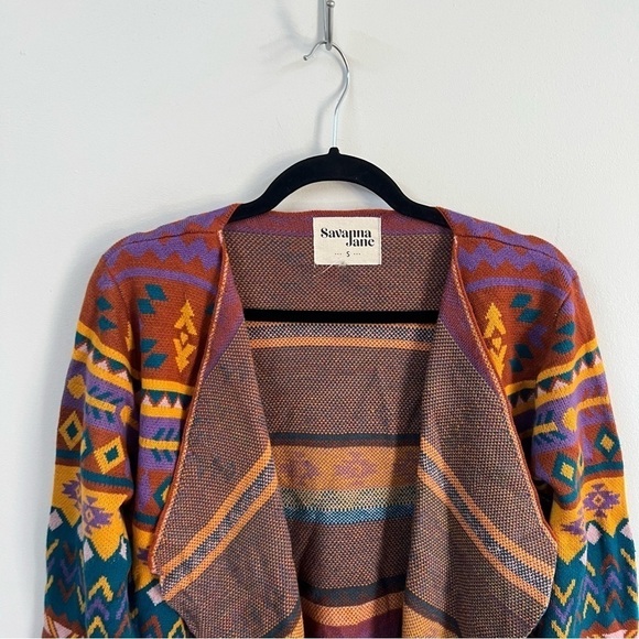 Savanna Jane Aztec Open Front Cardigan - Picture 4 of 12